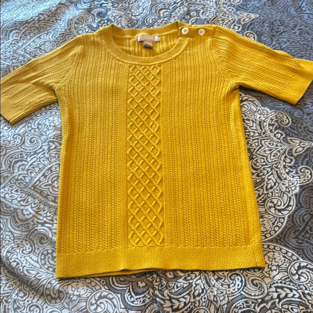 Banana Republic Mustard Knit Top